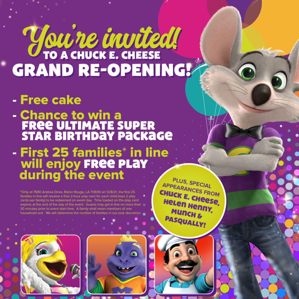Chuck E. Cheese Grand Re-Opening