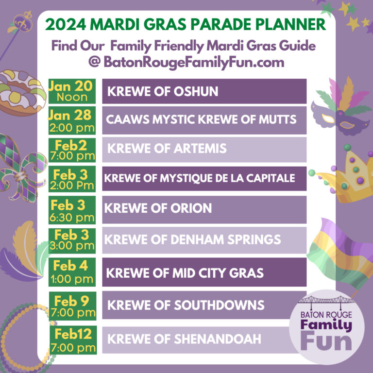 Baton Rouge Mardi Gras Parade Schedule 2024