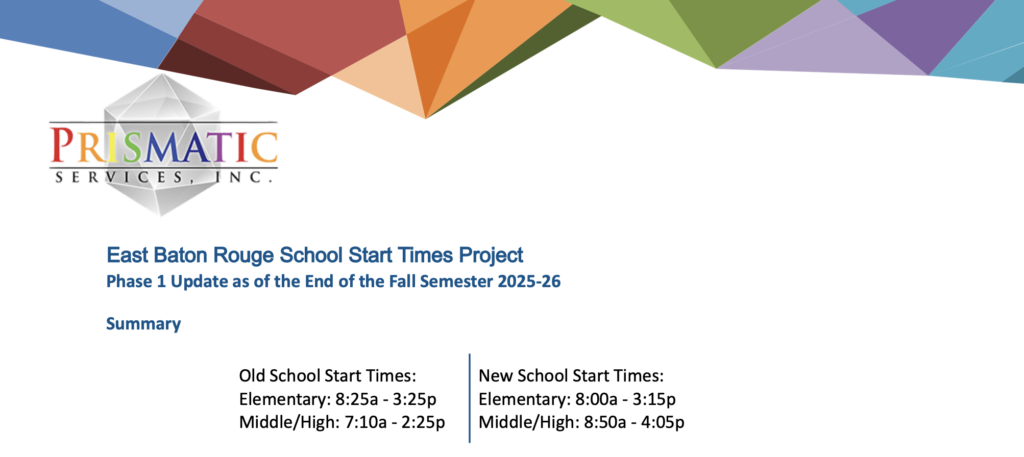 EBR Schools Could Change School Start Times